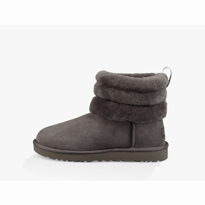 Botas UGG Classic Mini Fluff Quilted Mulher Cinzentas Escuro | PT-BQUCS